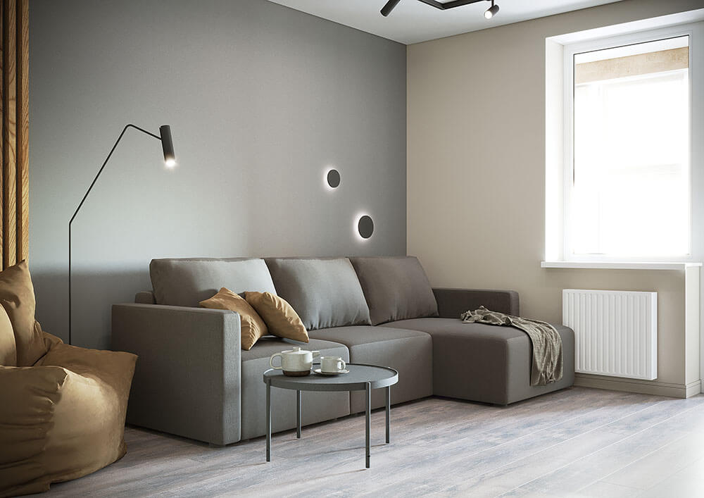 Кухня-вітальня 64,5 м² у сучасному стилі — дизайн квартири Orange Park